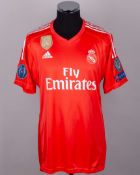 Moha Ramos orange No.35 Real Madrid goalkeeper shirt, 2017-18