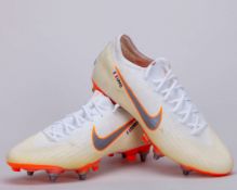Ousmane Dembele white and orange Nike Vapor 360 worn football boots, October 2018
