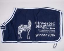 The Winner's Sheet for the 2016 Princess Elizabeth Stakes at Epsom worn by Epsom Icon