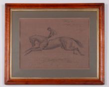 Basil Nightingale (British, 1864-1940) drawing of King Edward VII's Derby winner Minoru