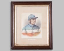 Victorian portrait print of the jockey George Fordham