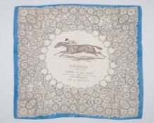 Ladies silk scarf commemorating the victory of Aboyeur in the 1913 “Suffragette” Derby,