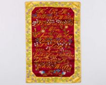 A Victorian embroidery commemorating The Prince of Wales's racehorse Persimmon