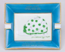 Hermes porcelain ashtray commemorating the 1982 Epsom Derby winner Golden Fleece