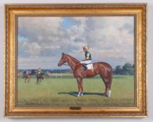 Neil Cawthorne (1936-2022) oil painting of the racehorse Quinsigimond with George Duffield up