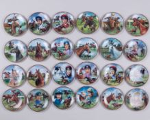 Collection of 24 Danbury Mint commemorative horse racing Royal Worcester china plates