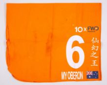 No.6 number cloth worn by My Oberon in the 2023 FWD Champions Mile at Sha Tin Hong Kong