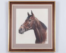 Adriana Zaefferer (b. Argentina 1952) pastel portrait of the racehorse Brigadier Gerard&nbsp;