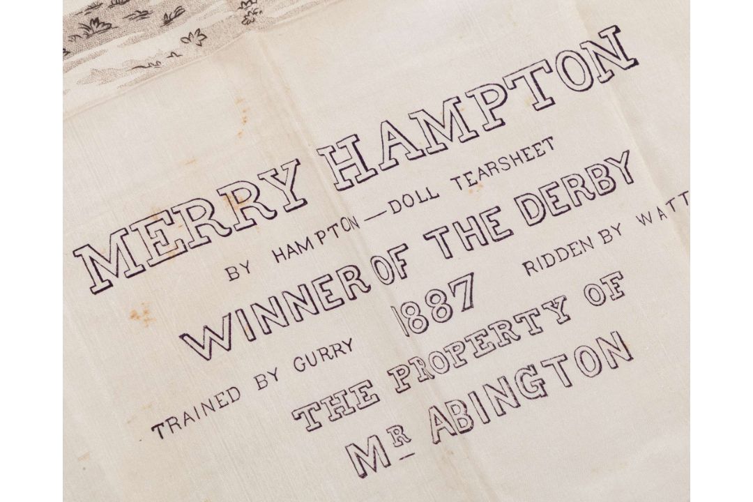 A ladies silk scarf commemorating the victory of Merry Hampton in the 1887 Derby&nbsp; - Image 2 of 2