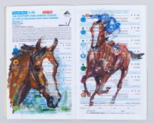 Mark of Esteem 1996 2000 Guineas racecard painted by the Newmarket artist Jacqui Jones