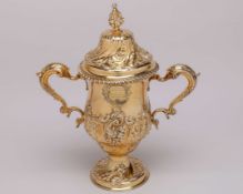 1860 silver-gilt trophy presented to the racehorse trainer John Scott by the Earl Annersley
