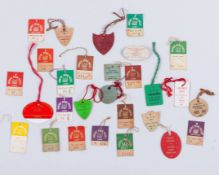 Group of 28 Irish racecourses cardboard day badges&nbsp;