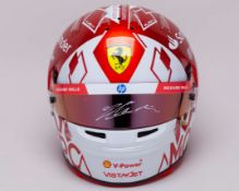 Charles Leclerc 2024 Ferrari Signed Monaco GP 1:1 Scale Bell Helmet – First Home Win