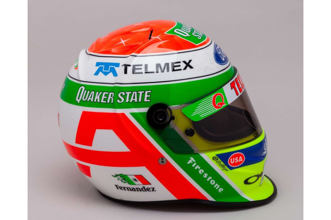Adrian Fernandez 1999 Patrick Racing Team Signed Race Used IndyCar Helmet - Image 3 of 8