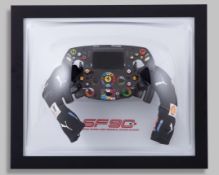 Charles Leclerc 2019 Ferrari Signed Gloves & Replica Steering Wheel Display