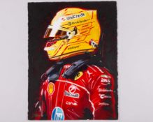 Lewis Hamilton 2025 Ferrari Original Watercolour Painting - by Kevin Paige