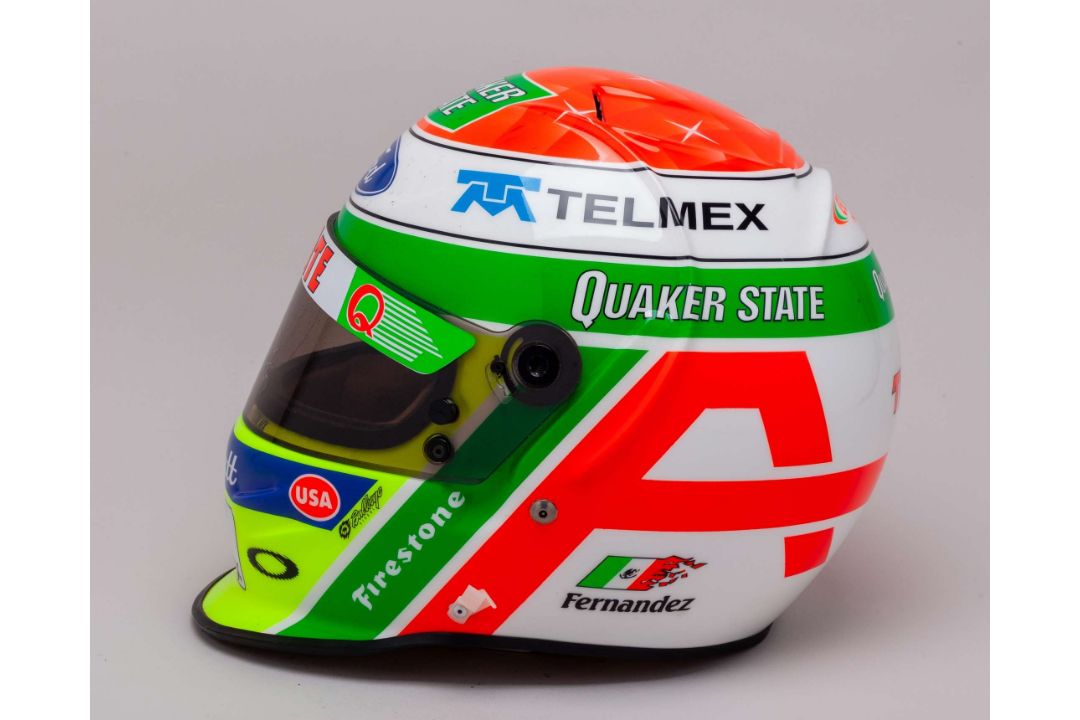 Adrian Fernandez 1999 Patrick Racing Team Signed Race Used IndyCar Helmet - Image 2 of 8