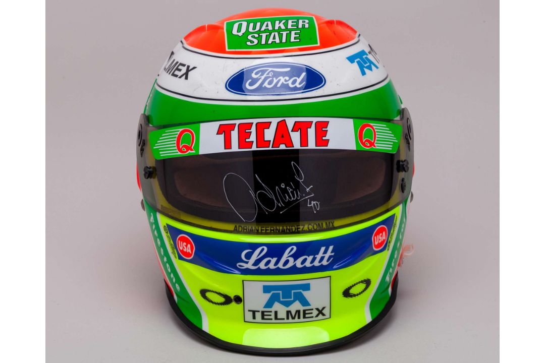 Adrian Fernandez 1999 Patrick Racing Team Signed Race Used IndyCar Helmet - Image 1 of 8