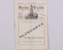 Boston United v. Leeds United Friendly match programme, 5th May 1949
