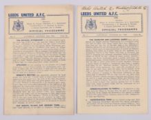 Two Leeds United home match programmes, 1946&nbsp;