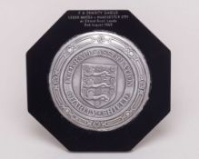 Gary Sprake a silver-mounted Leeds United v. Manchester City Charity Shield plaque, 1969