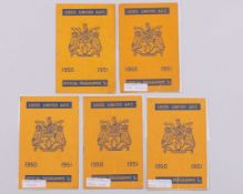 Five Leeds United home match programmes, 1950-51