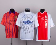 A white Leeds United replica autographed shirt, 1995-96