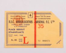 Anderlecht v. Arsenal Inter-Cities Fairs Cup Final ticket 1970