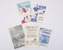 Five Leeds United Reserve away match programmes, 1940s