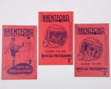 Three Brentford v. Leeds United match programmes, 1935 to 1939
