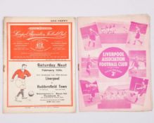 Two Liverpool v. Leeds United match programmes, 1938