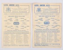 Two Leeds United Reserve home match programmes, 1947