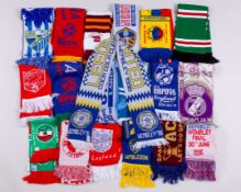 A collection of thirty-seven football scarves&nbsp;