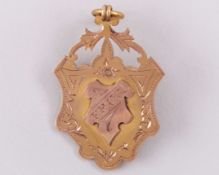 N Forsyth 9ct gold medal, c.1892