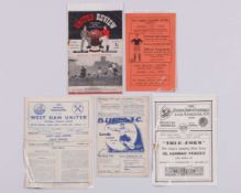 Five Leeds United away match programmes, 1950-51