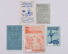 Five Leeds United away match programmes, 1947-48