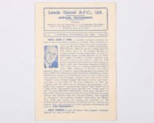 Leeds United v. Bradford City match programme, 11th November 1944
