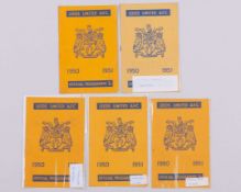 Five Leeds United home match programmes, 1950