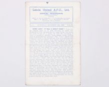 Leeds United v. York City match programme, 16th December 1944