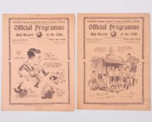 Two Tottenham Hotspur v. Leeds United match programmes, 1934