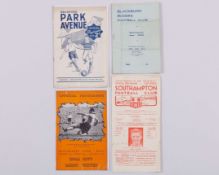 Four Leeds United away match programmes, 1949