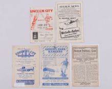 Five Leeds United away match programmes, 1949