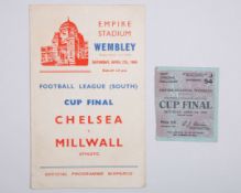 Chelsea v. Millwall Football League Cup Final programme, 7th April 1945