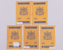Five Leeds United home match programmes, 1950