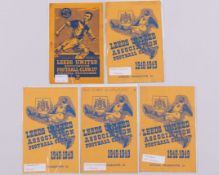 Five Leeds United home match programmes, 1949