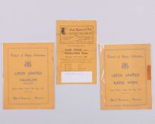 Leeds United v. Rapid Wien and Haarlem match programmes, 1951