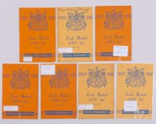 Seven Leeds United home match programmes, 1952
