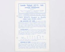 Leeds United v. York City match programme, 19th February 1944