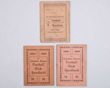 Three Tottenham Hotspur handbooks, 1919-20, 1936-37 and 1938-39
