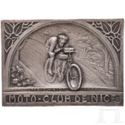 Erinnerungs- oder Siegerplakette des Moto-Club de Nice, datiert 1924